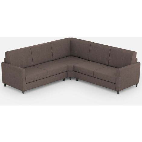 Canapé d'angle moderne italien tissu marron Korane - 5 tailles-Taille 241x241 cm (1/5)