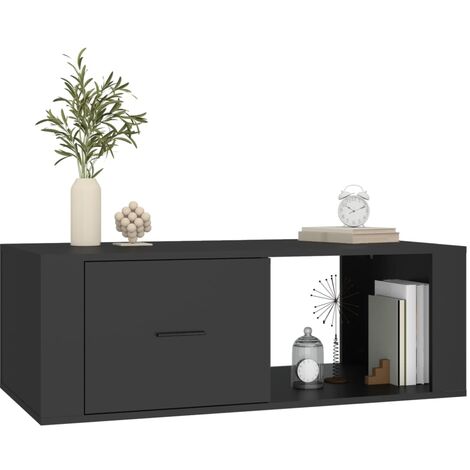 Table basse Noir 100x50,5x35 Bois d'ingénierie (1/5)