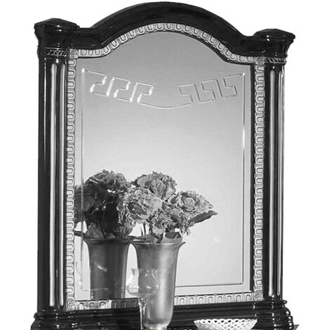 Miroir mural laqué noir et argenté Savana 94cm (1/3)