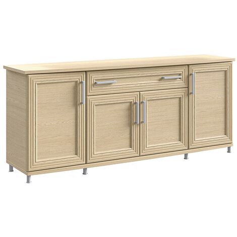Buffet moderne 4 portes 1 tiroir chêne clair Italino 206cm (1/4)