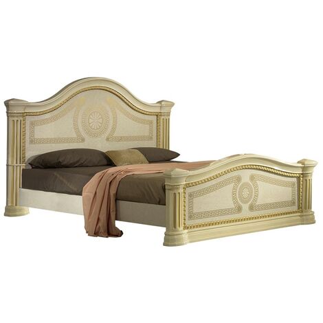 Lit design laqué beige et doré Savana 160x200 (1/3)
