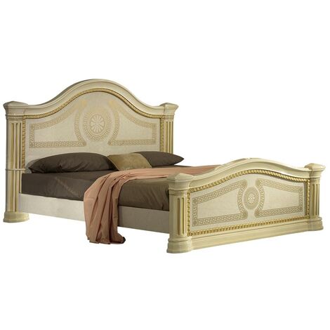 Lit design laqué beige et doré Savana 180x200 (1/3)