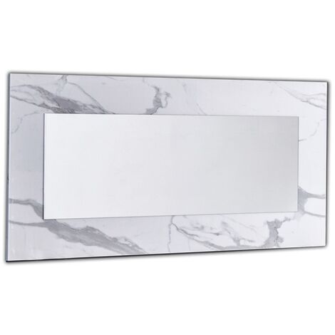 Miroir mural bois blanc effet marbre vernis Botela 190cm (1/3)