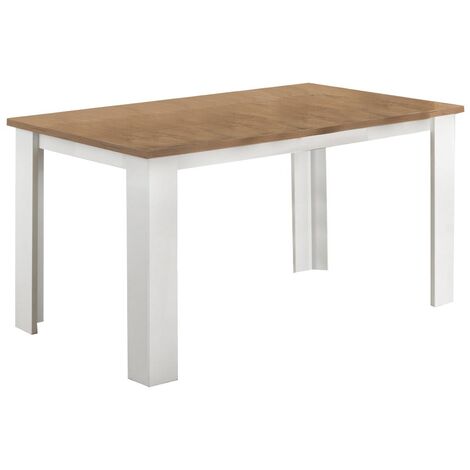 Table à manger carrée bois Oak et blanc brillant Sting 120cm (1/5)