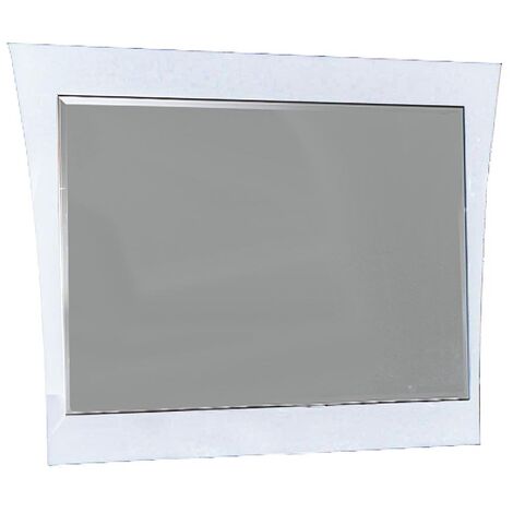 Miroir mural rectangulaire design bois laqué blanc Jade 80cm (1/3)