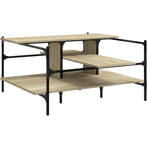 Table basse chêne sonoma 100x100x48,5 bois d'ingénierie (1/5)
