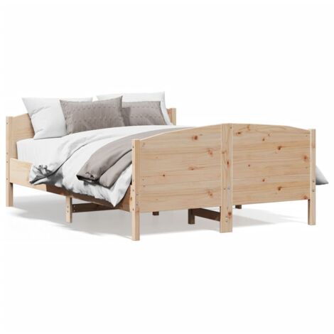 Cadre de lit avec tête de lit 160x200 bois de pin massif (1/5)