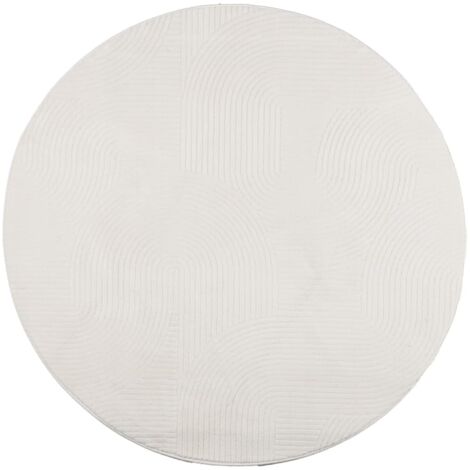 Tapis IZA poils courts style scandinave crème Ø 200cm (1/5)