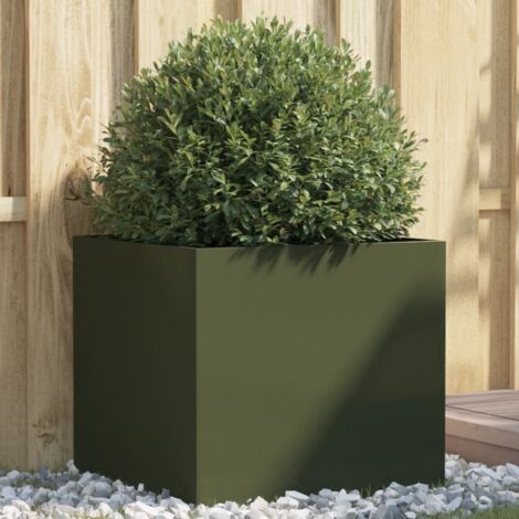 Jardinière vert olive 49x47x46 acier laminé à froid (1/5)