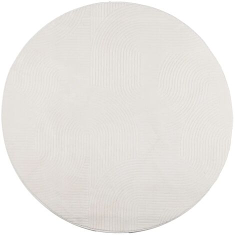 Tapis IZA poils courts style scandinave crème Ø 100cm (1/5)