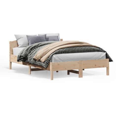 Cadre de lit avec tête de lit 150x200 bois de pin massif (1/5)