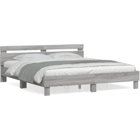 Cadre de lit avec tête de lit sonoma gris 180x200 (1/5)