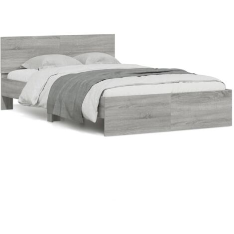 Cadre de lit avec tête de lit sonoma gris 135x190 (1/5)