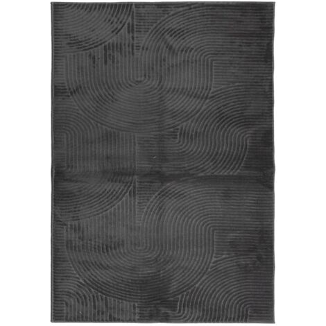 Tapis IZA poils courts style scandinave anthracite 140x200 (1/5)