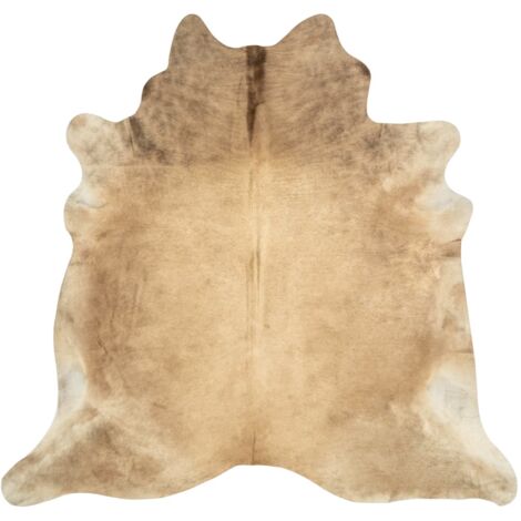 Tapis en peau de vache véritable beige 180x220 (1/5)
