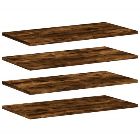 Étagères murales 4 pcs chêne fumé 60x20x1,5 bois d'ingénierie (1/5)