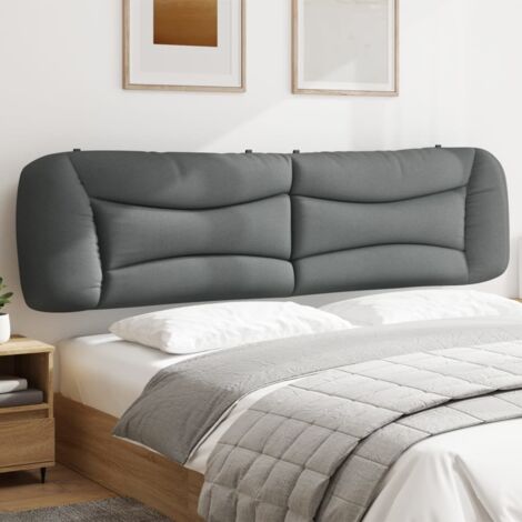 Coussin de tête de lit gris clair 200cm tissu (1/5)