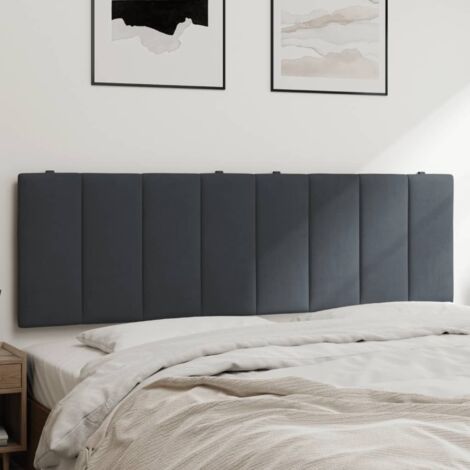 Coussin de tête de lit gris foncé 160cm velours (1/5)