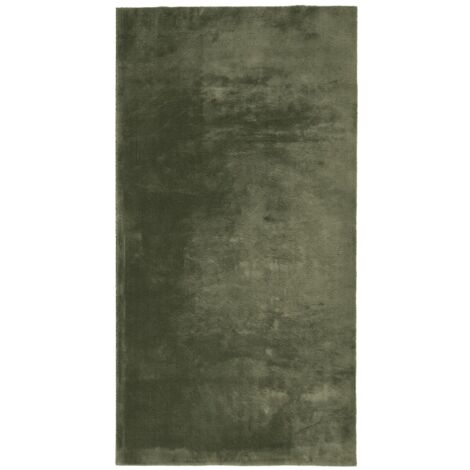 Tapis HUARTE à poils courts doux et lavable vert forêt 60x110 (1/5)