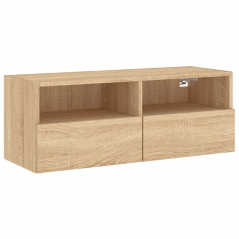 Meuble TV mural chêne sonoma 80x30x30 bois d'ingénierie (1/5)