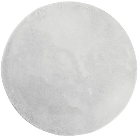 Tapis HUARTE à poils courts doux et lavable gris Ø 80cm (1/5)