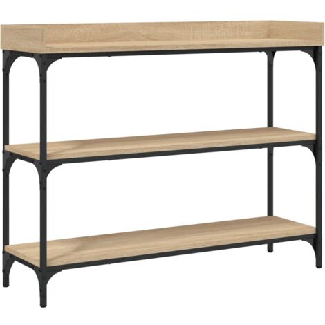 Table console avec étagères chêne sonoma 100x30x80 (1/5)
