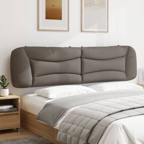 Coussin de tête de lit taupe 200cm tissu (1/5)