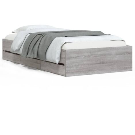Cadre de lit et tiroirs sonoma gris 90x190 bois d'ingénierie (1/5)