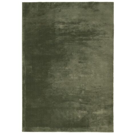 Tapis HUARTE à poils courts doux lavable vert forêt 160x230 (1/5)