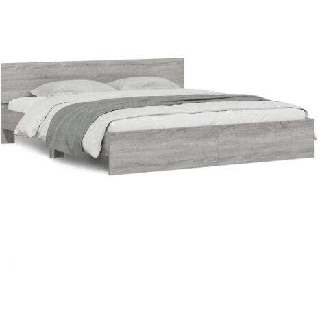Cadre de lit avec tête de lit sonoma gris 160x200 (1/5)