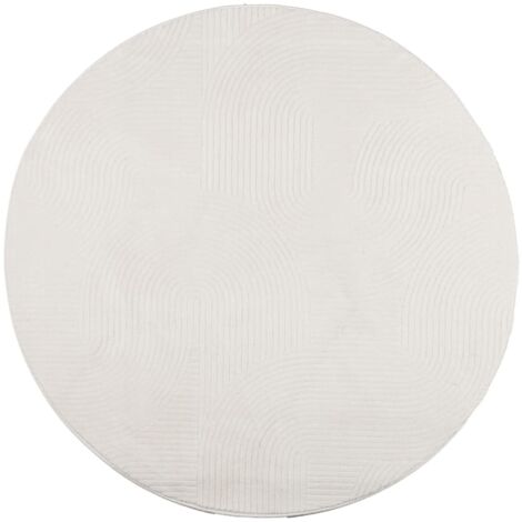 Tapis IZA poils courts style scandinave crème Ø 120cm (1/5)
