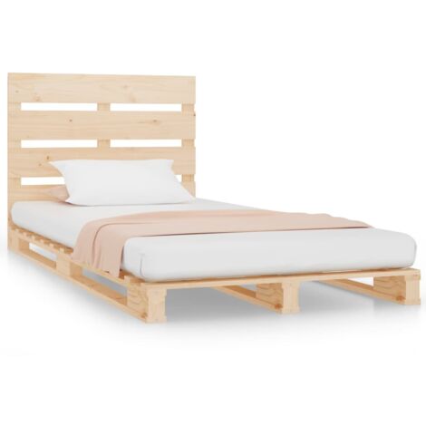 Cadre de lit 90x190 Bois de pin massif Simple (1/5)