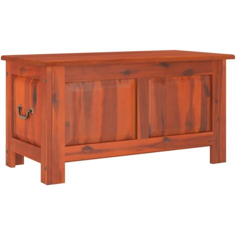 Coffre de rangement avec couvercle marron bois massif d'acacia (1/5)