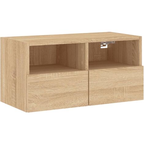 Meuble TV mural chêne sonoma 60x30x30 bois d'ingénierie (1/5)