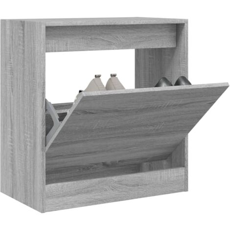 Meuble à chaussures sonoma gris 60x34x63,5 bois d'ingénierie (1/5)