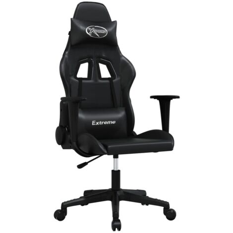 Chaise de jeu de massage noir similicuir (1/5)