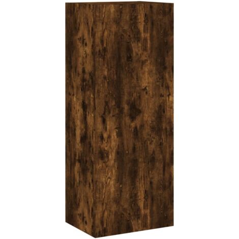 Meuble TV mural chêne fumé 40,5x30x102 bois d'ingénierie (1/5)