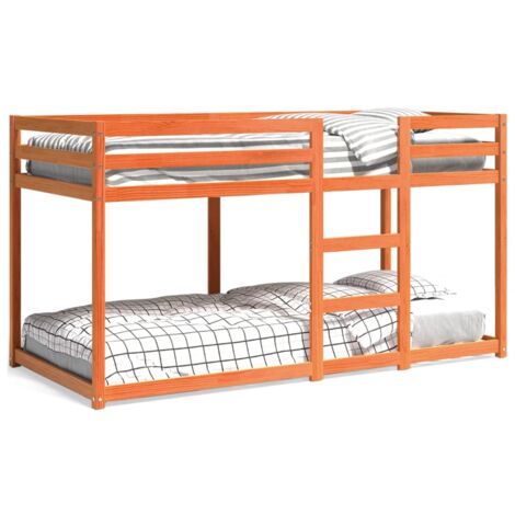 Lit superposé marron 90x200 bois de pin massif (1/5)