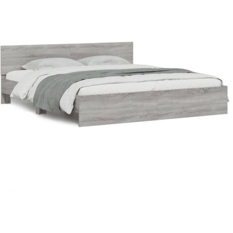Cadre de lit avec tête de lit sonoma gris 180x200 (1/5)