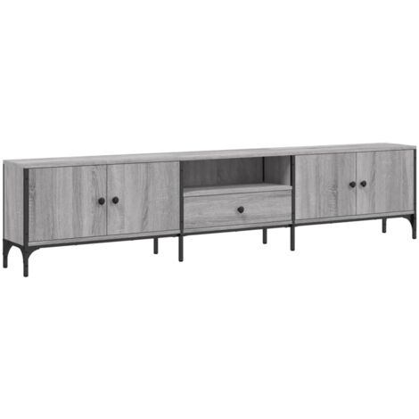 Meuble TV à tiroir sonoma gris 200x25x44 bois d'ingénierie (1/5)