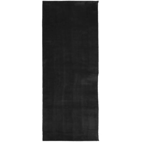 Tapis HUARTE à poils courts doux et lavable noir 80x200 (1/5)