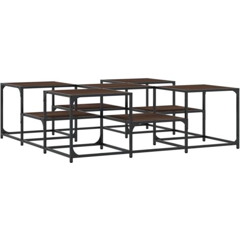 Table basse chêne marron 121x121x40 bois d'ingénierie (1/5)