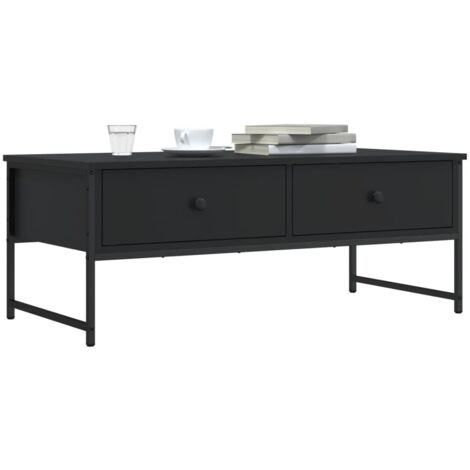 Table basse noir 101x49x39,5 bois d'ingénierie (1/5)