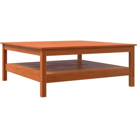 Table basse marron 100x100x40 bois massif de pin (1/5)
