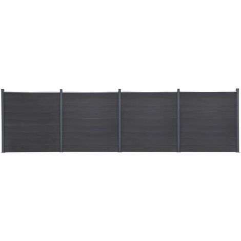 Ensemble de panneaux de clôture gris 699x186 WPC (1/5)