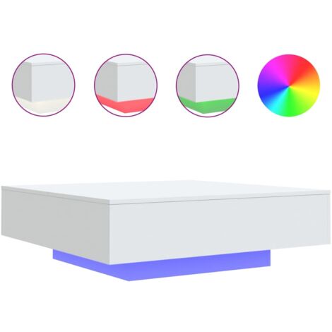 Table basse avec lumières LED blanc 100x100x31 (1/5)
