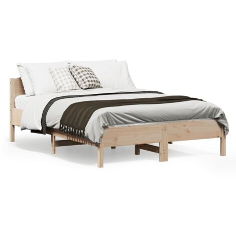 Cadre de lit avec tête de lit 120x190 bois de pin massif (1/5)