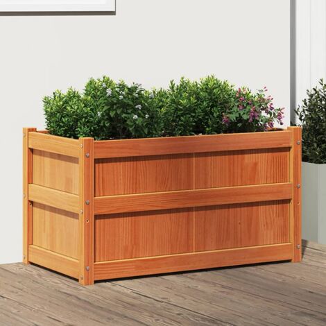 Jardinière marron 90x50x50 bois de pin massif (1/5)