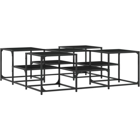 Table basse noir 121x121x40 Bois d'ingénierie (1/5)