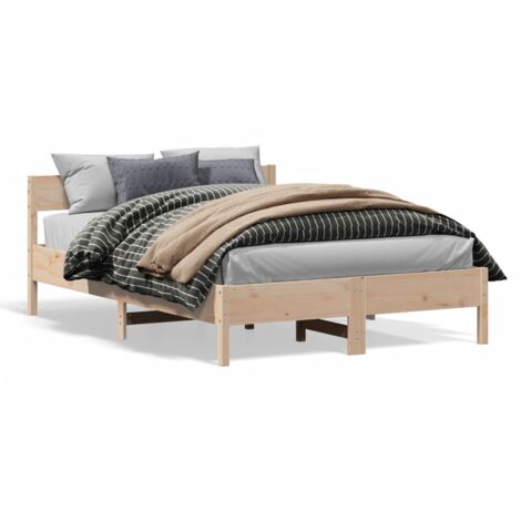 Cadre de lit avec tête de lit 160x200 bois de pin massif (1/5)
